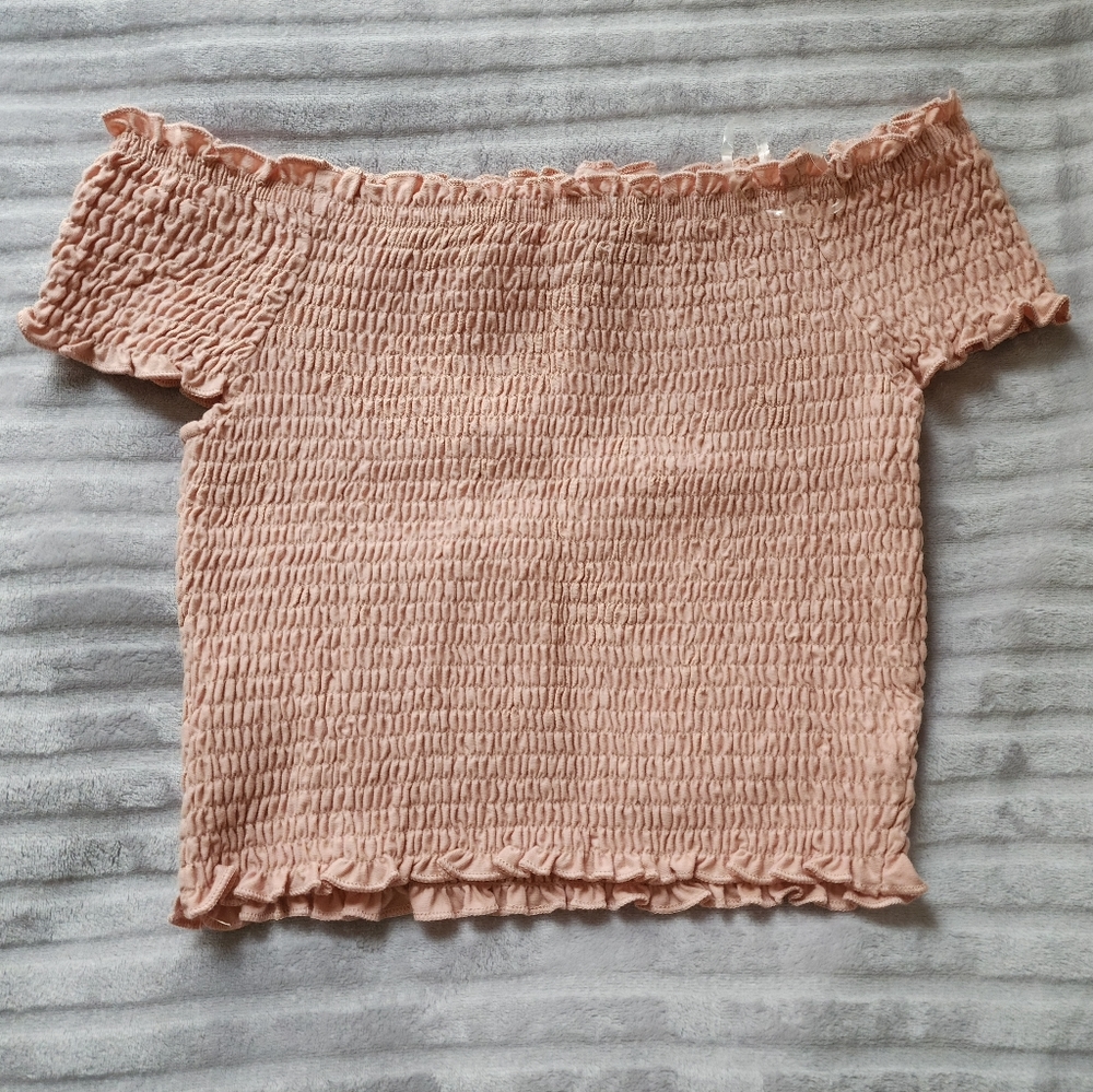 Pink off the shoulder crop top